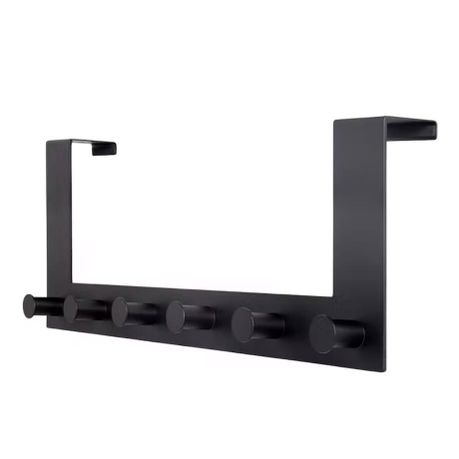 Ojees Homeware 6 Hook Matte Metal Door Hook - Black variant image 3
