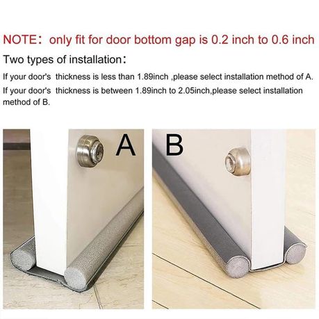 Ojees Homeware Door Draft Stopper Pack of 3 - Black variant image 4