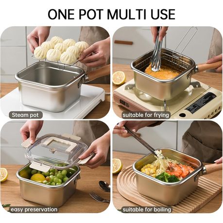 Ojees Multi-Function Stainless Steel Deep Fryer Pot Set -2.5L variant image 4