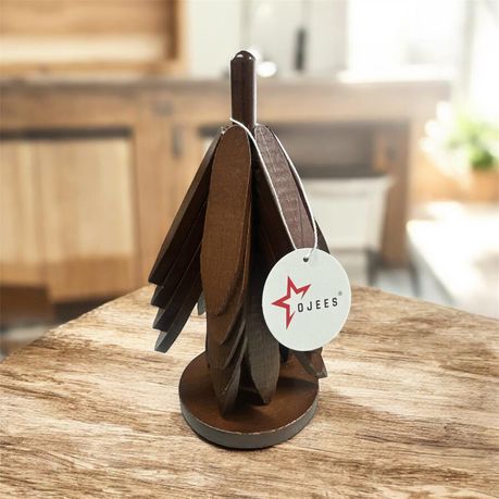 Ojees Wooden Trivets for Hot Dishes, Wooden Tree Trivet Set of 5 variant image 4