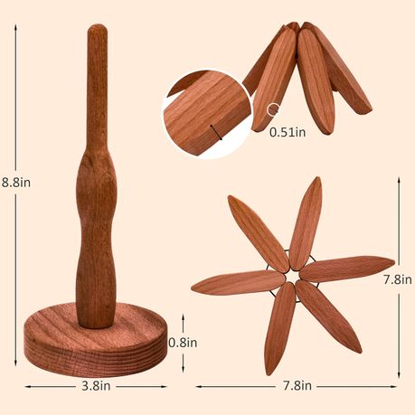 Ojees Wooden Trivets for Hot Dishes, Wooden Tree Trivet Set of 5 variant image 5