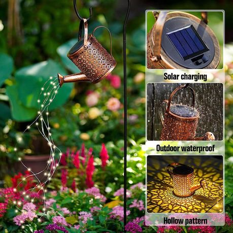 Outdoor Solar Iron Watering Can String Garden Light Garden Decoration variant image 2