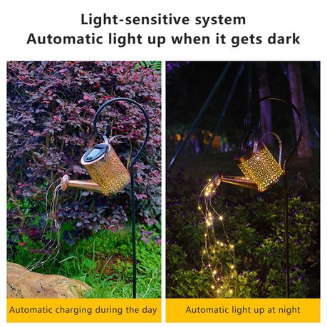 Outdoor Solar Iron Watering Can String Garden Light Garden Decoration variant image 4