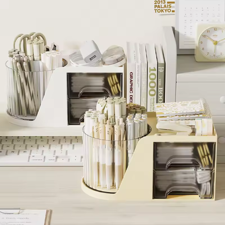 Pen Holder Stylish Desk Organizer Multiple Drawers for Office variant image 3