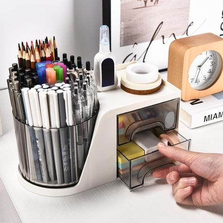 Pen Holder Stylish Desk Organizer Multiple Drawers for Office variant image 5