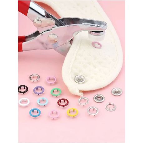 RC-6 Set of 100 Ring Press Studs and Snap Popper Fasteners with Prong Plier variant image 3