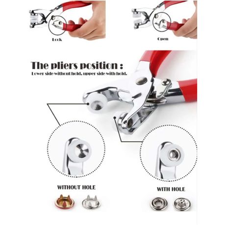 RC-6 Set of 100 Ring Press Studs and Snap Popper Fasteners with Prong Plier variant image 4