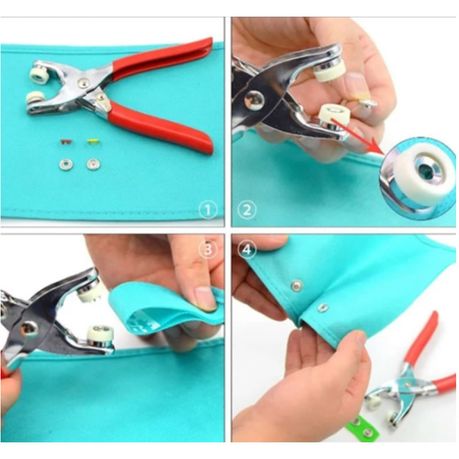 RC-6 Set of 100 Ring Press Studs and Snap Popper Fasteners with Prong Plier variant image 5
