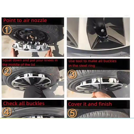 Replacement Hub Caps Wheel Rim Cover - 4-Piece - 15' variant image 3