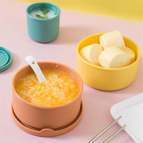 Round Keep Fresh Lunch Box - Silicone Lunch Box with Lid - 700ml - Yellow variant image 2