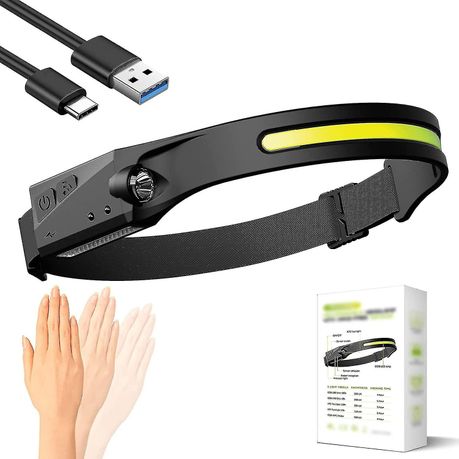 Set of 2 LED Rechargeable Head Lamp Weather Proof- with Motion Sensor variant image 2