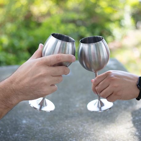 Set of 4 Stainless Steel Wine Glass variant image 3