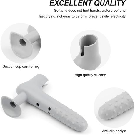 Silicone Door Handle Protective Cover With Suction Cup-Grey variant image 3