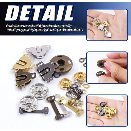 Skirt Hooks & Eyes Sewing Hook Button Kit For Skirt, Bra, Dress - 152 Piece variant image 5