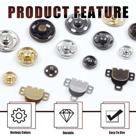 Skirt Hooks & Eyes Sewing Hook Button Kit For Skirt, Bra, Dress - 152 Piece variant image 6