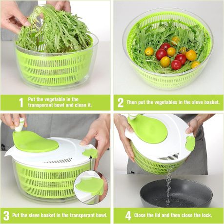 Smile mom Salad Spinner Vegetable Washer with Bowl Rotary Handle variant image 2