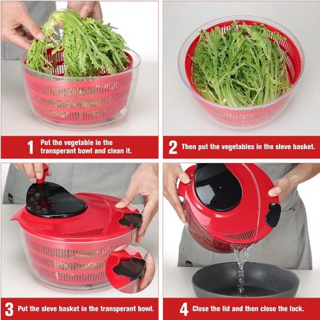Smile mom Salad Spinner Vegetable Washer with Bowl Rotary Handle variant image 11