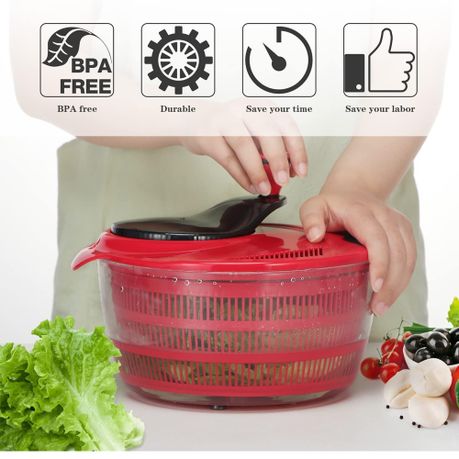 Smile mom Salad Spinner Vegetable Washer with Bowl Rotary Handle variant image 12