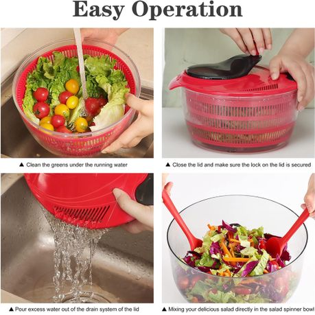 Smile mom Salad Spinner Vegetable Washer with Bowl Rotary Handle variant image 13