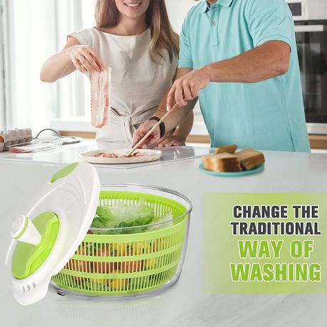 Smile mom Salad Spinner Vegetable Washer with Bowl Rotary Handle variant image 4