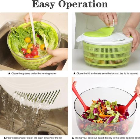 Smile mom Salad Spinner Vegetable Washer with Bowl Rotary Handle variant image 6