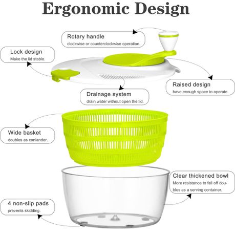 Smile mom Salad Spinner Vegetable Washer with Bowl Rotary Handle variant image 7