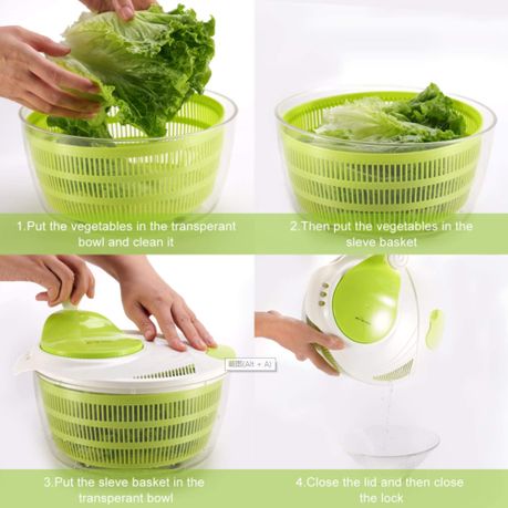 Smile mom Salad Spinner Vegetable Washer with Bowl Rotary Handle variant image 8