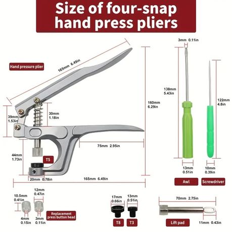 Snap Buttons With Fastener Pliers variant image 2