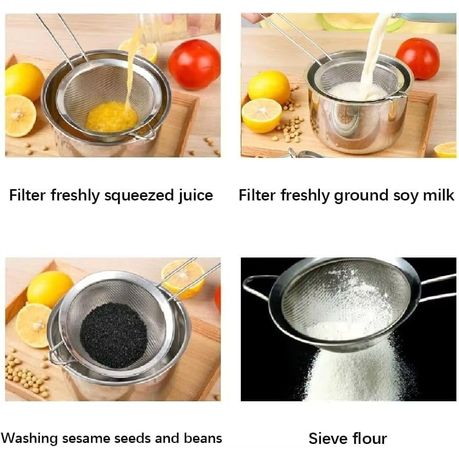 Stainless Steel Beverage Strainers Set Of 3 Different Sizes Silver variant image 4