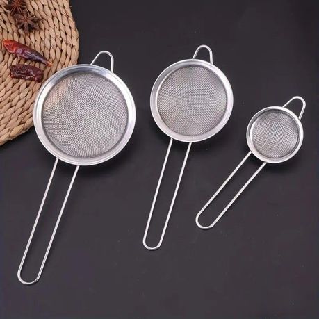 Stainless Steel Beverage Strainers Set Of 3 Different Sizes Silver variant image 5
