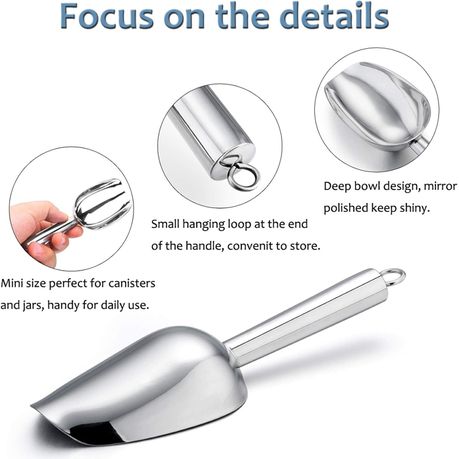 Stainless Steel Kitchen Utility Scoops, Ideal for Candy/Ice Cube/Flour etc variant image 3