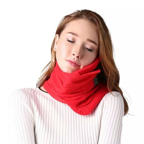 Super Soft Inflatable Neck Support Travel Pillow - Red variant image 2