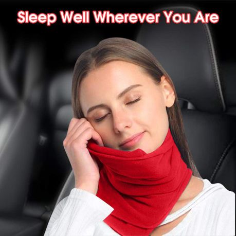 Super Soft Inflatable Neck Support Travel Pillow - Red variant image 3