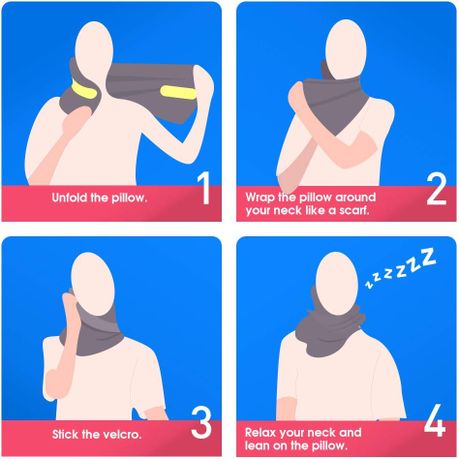 Super Soft Inflatable Neck Support Travel Pillow - Red variant image 5