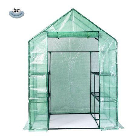Tiered Walk-in Greenhouse 8 Shelve 143x143x195cm, Strong and stable variant image 1