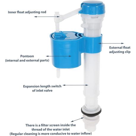 Toilet Push Button Dual Flush Cistern Syphon Valve Fill Valve variant image 2