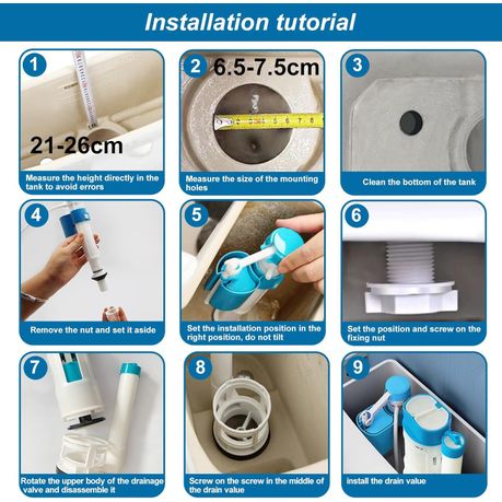 Toilet Push Button Dual Flush Cistern Syphon Valve Fill Valve variant image 4