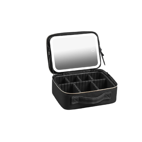 Travel Makeup Bag With LED Mirror, Cosmetic Train Case variant image 1