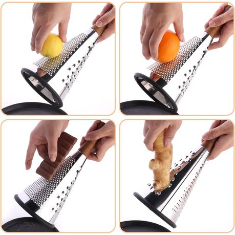 Triple Function Wood Handle Shredder Non-Slip Rubber Bottom Hand Held variant image 5