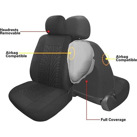 Universal Polyester Front and Rear Seat Cover Breathable Non-Slip Car Seat variant image 3