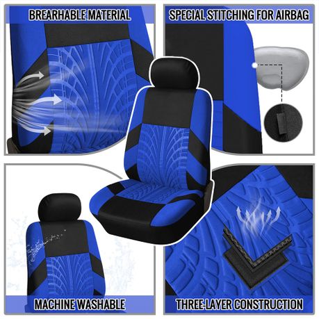 Universal Polyester Front and Rear Seat Cover Breathable Non-Slip Car Seat variant image 5