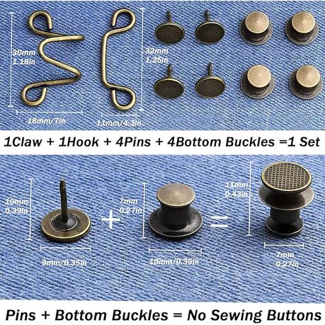 Waist Adjustable Buckle Extender For Loose Pants - 8 Set variant image 2