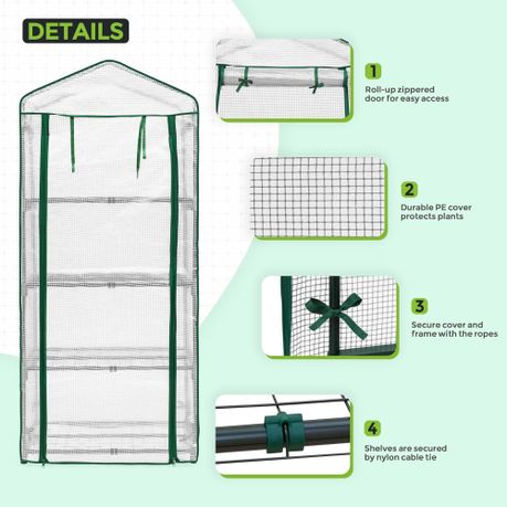 Walk-in Greenhouse Replacement Cover with Roll-Up Zipper Door Greenhouse variant image 7