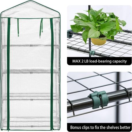 Walk-in Greenhouse Replacement Cover with Roll-Up Zipper Door Greenhouse variant image 8