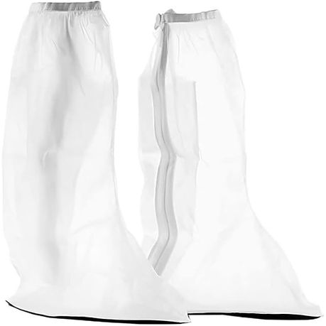 Water / Dust Proof Shoe Covers High Boots/ Reusable - 1 Pair - White - XXL variant image 1