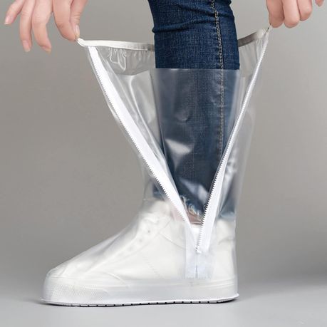 Water / Dust Proof Shoe Covers High Boots/ Reusable - 1 Pair - White - XXL variant image 2