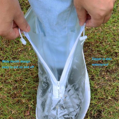 Water / Dust Proof Shoe Covers High Boots/ Reusable - 1 Pair - White - XXL variant image 4