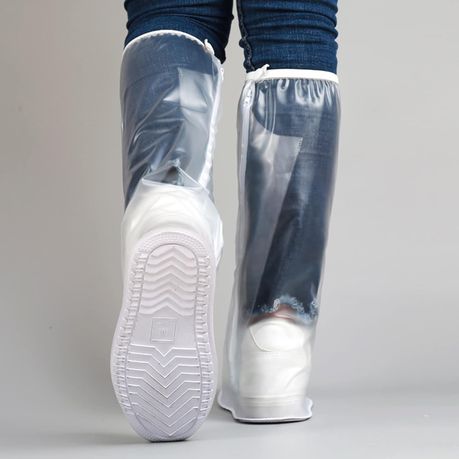 Water / Dust Proof Shoe Covers High Boots/ Reusable - 1 Pair - White - XXL variant image 5