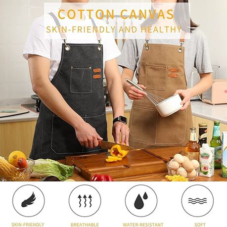 Waterproof Cotton Cooking Kitchen Apron for Men/Women/Chef - Set of 2 variant image 2