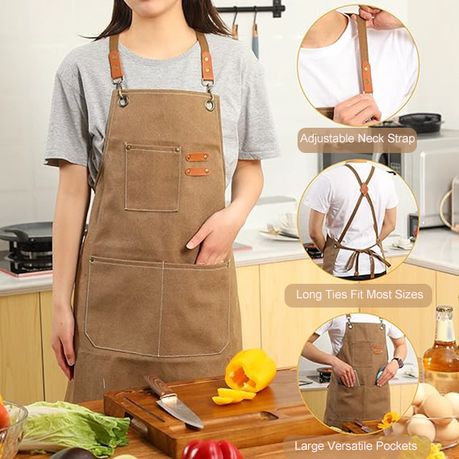 Waterproof Cotton Cooking Kitchen Apron for Men/Women/Chef - Set of 2 variant image 3